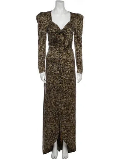 Pre-owned Rebecca De Ravenel Silk Long Dress In Black