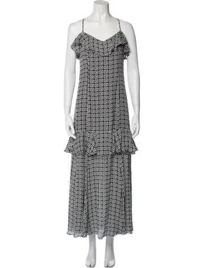 Pre-owned Rebecca De Ravenel Silk Long Dress In Black