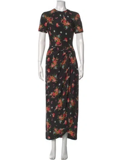 Pre-owned Rebecca De Ravenel Silk Long Dress In Black