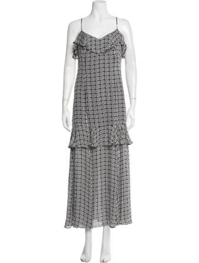 Pre-owned Rebecca De Ravenel Silk Long Dress In Black