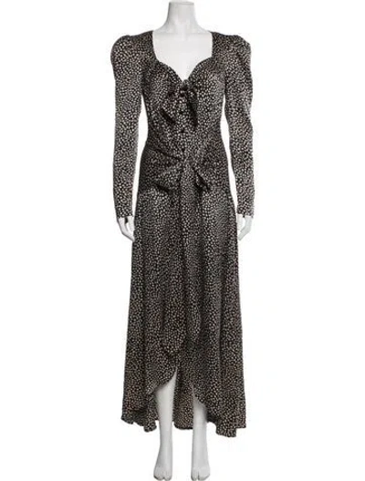 Pre-owned Rebecca De Ravenel Silk Long Dress In Black