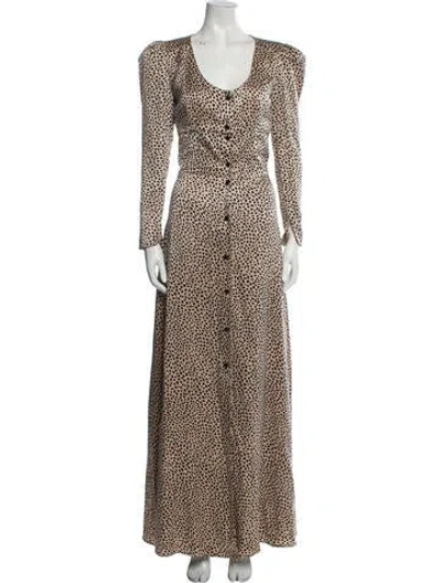 Pre-owned Rebecca De Ravenel Silk Long Dress In Multi