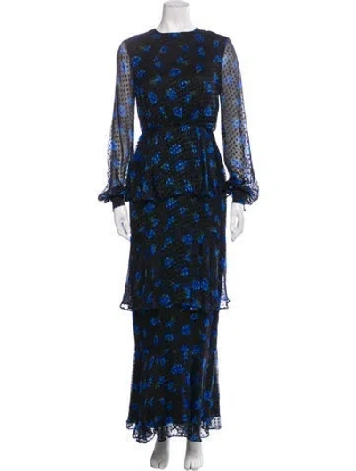Pre-owned Rebecca De Ravenel Silk Long Dress In Multi