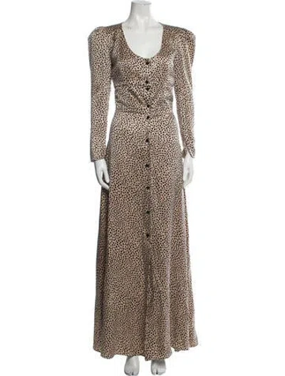 Pre-owned Rebecca De Ravenel Silk Long Dress In Multi