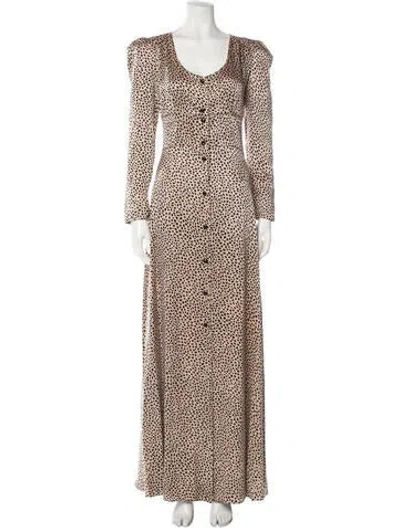 Pre-owned Rebecca De Ravenel Silk Long Dress In Neutral