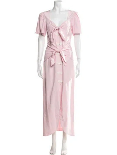 Pre-owned Rebecca De Ravenel Silk Long Dress In Pink