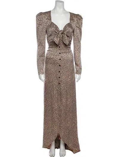 Pre-owned Rebecca De Ravenel Silk Long Dress W/ Tags In Neutral