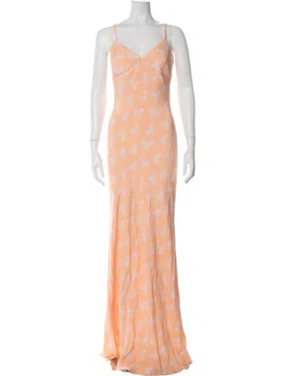 Pre-owned Rebecca De Ravenel Silk Long Dress W/ Tags In Pink