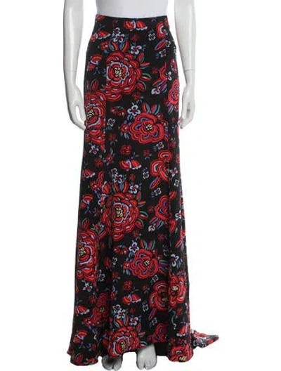 Pre-owned Rebecca De Ravenel Silk Long Skirt In Black
