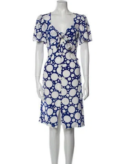 Pre-owned Rebecca De Ravenel Silk Midi Length Dress In Blue
