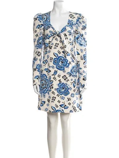 Pre-owned Rebecca De Ravenel Silk Mini Dress In Neutrals