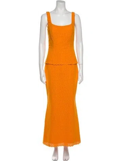 Pre-owned Rebecca De Ravenel Square Neckline Long Dress W/ Tags In Yellow