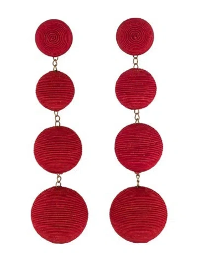 Pre-owned Rebecca De Ravenel Thread Classic 4 Clip-on Drop Earrings In Multicolor