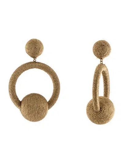 Pre-owned Rebecca De Ravenel Thread Claudia Hoop Drop Earrings In Multicolor