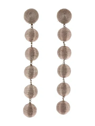 Pre-owned Rebecca De Ravenel Thread Drop Earrings In Multicolor
