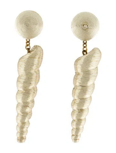 Pre-owned Rebecca De Ravenel Twisty Drop Skinny Earrings In Multi