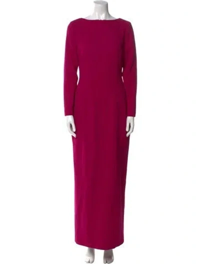 Pre-owned Rebecca De Ravenel Wool Long Dress In Purple