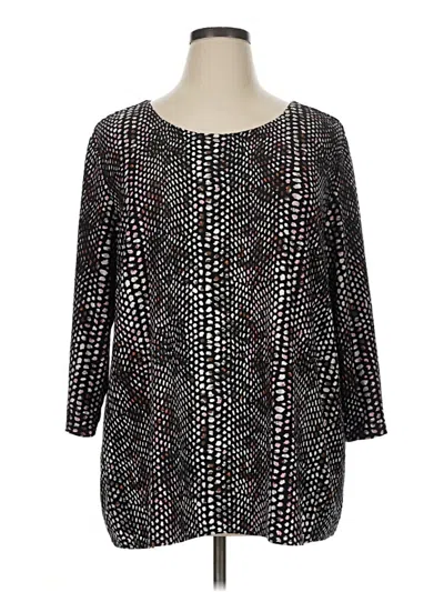 Pre-owned Rebecca Malone 3/4 Sleeve Blouse In Black