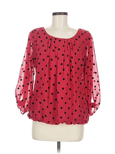 Pre-owned Rebecca Malone 3/4 Sleeve Blouse In Red