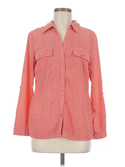 Pre-owned Rebecca Malone Long Sleeve Blouse In Orange