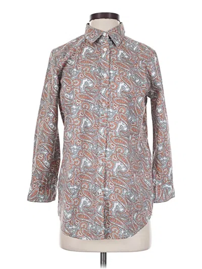 Pre-owned Rebecca Malone Long Sleeve Button Down Shirt In Brown