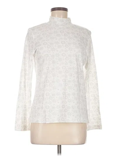 Pre-owned Rebecca Malone Long Sleeve Turtleneck In Ivory