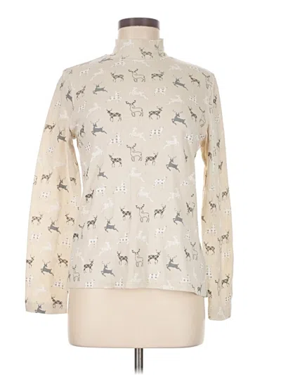 Pre-owned Rebecca Malone Long Sleeve Turtleneck In White