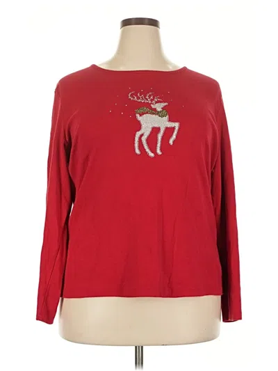Pre-owned Rebecca Malone Pullover Sweater In Red