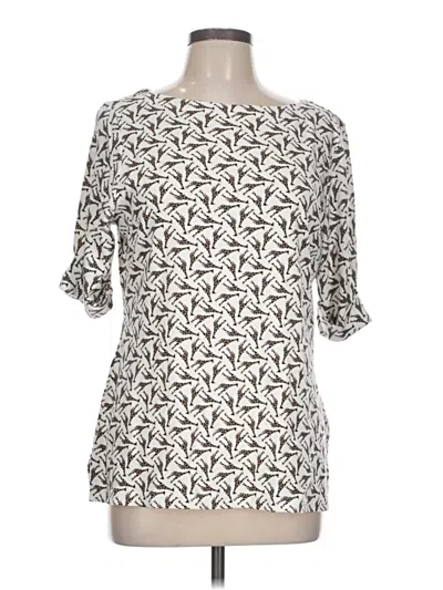 Pre-owned Rebecca Malone Short Sleeve Blouse In Ivory