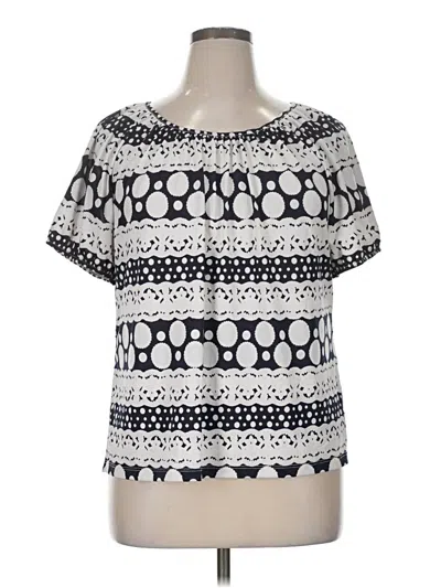 Pre-owned Rebecca Malone Short Sleeve Blouse In White