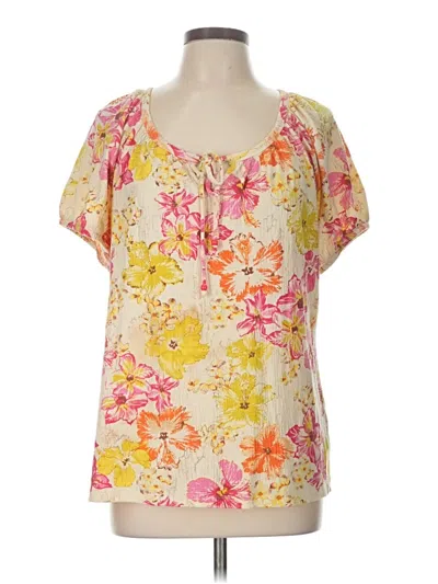 Pre-owned Rebecca Malone Short Sleeve Blouse In Yellow