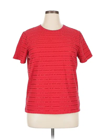 Pre-owned Rebecca Malone Short Sleeve Top Red Crew Neck Tops