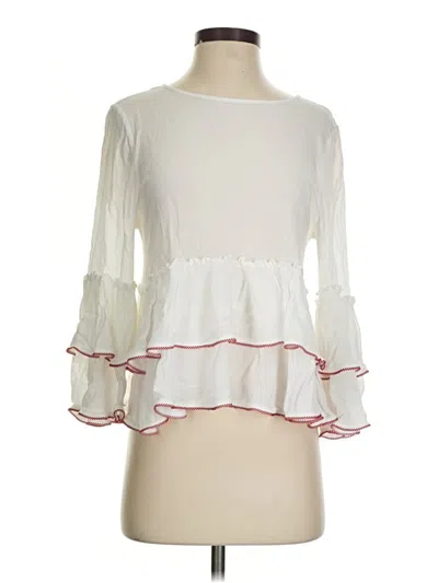 Pre-owned Rebecca Minkoff 3/4 Sleeve Blouse In White