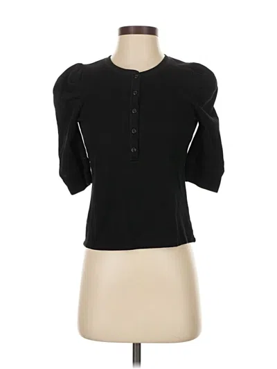Pre-owned Rebecca Minkoff 3/4 Sleeve Top Black Keyhole Neckline Tops