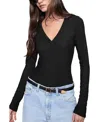 Rebecca Minkoff Alyssa Bodysuit Sweater In True Black