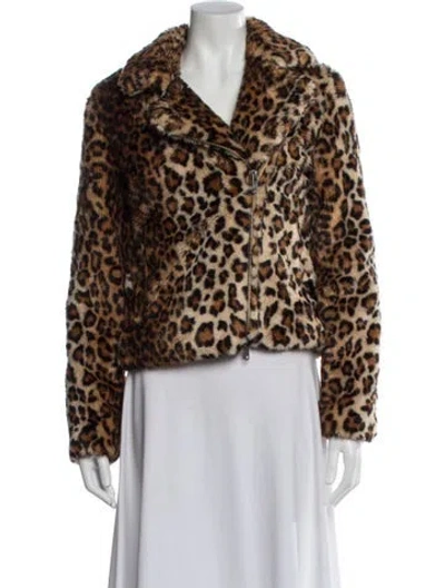 Pre-owned Rebecca Minkoff Animal Print Faux Fur Coat In Multi