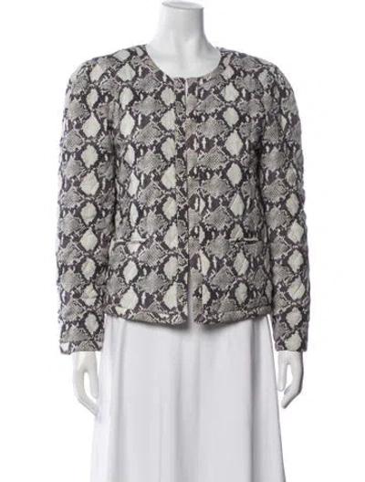 Pre-owned Rebecca Minkoff Animal Print Jacket In Black
