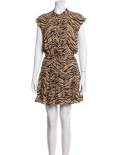 Pre-owned Rebecca Minkoff Animal Print Mini Dress In Neutral