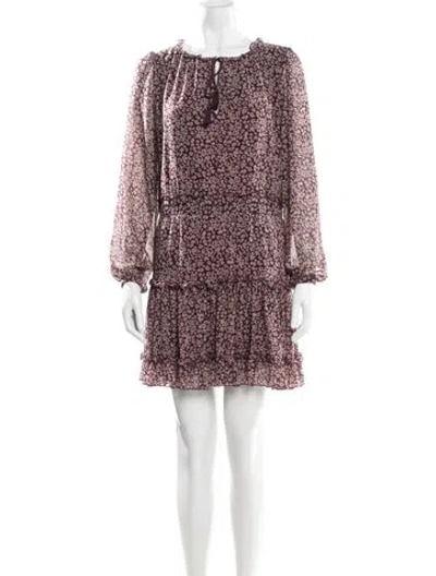 Pre-owned Rebecca Minkoff Animal Print Mini Dress In Purple