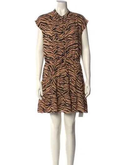 Pre-owned Rebecca Minkoff Animal Print Mini Dress W/ Tags In Neutral