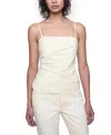 Rebecca Minkoff Anita Pleated Stretch Cotton Camisole In Chalk