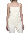 Rebecca Minkoff Anita Pleated Stretch Cotton Camisole In White