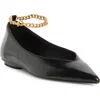 Rebecca Minkoff Ankle Chain Ballet Flat In Black