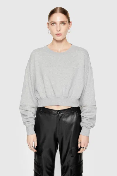 REBECCA MINKOFF ANNIE ZIP SLEEVE SWEATSHIRT