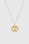 Rebecca Minkoff Aquarius Zodiac Medallion Necklace In Gold