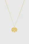 Rebecca Minkoff Aries Zodiac Medallion Necklace In Gold