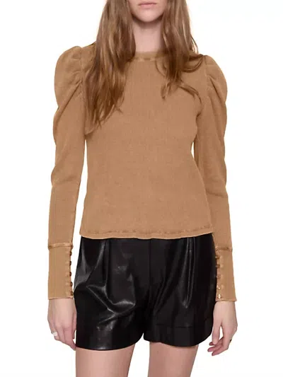 Rebecca Minkoff Astrid Puff Sleeve Top In Oat In Multi