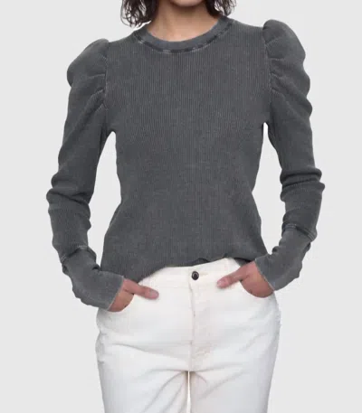 Rebecca Minkoff Astrid Puff Sleeve Top In Slate In Gray