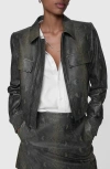Rebecca Minkoff Astrid Snake Bomber Jacket In Army Snake