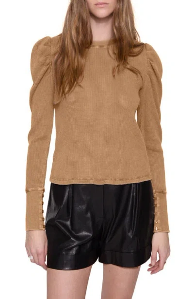 Rebecca Minkoff Astrid Waffle Stitch Cotton Blend Pullover In Oat